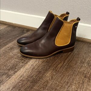 Brown and Tan Leather Chelsea Boots